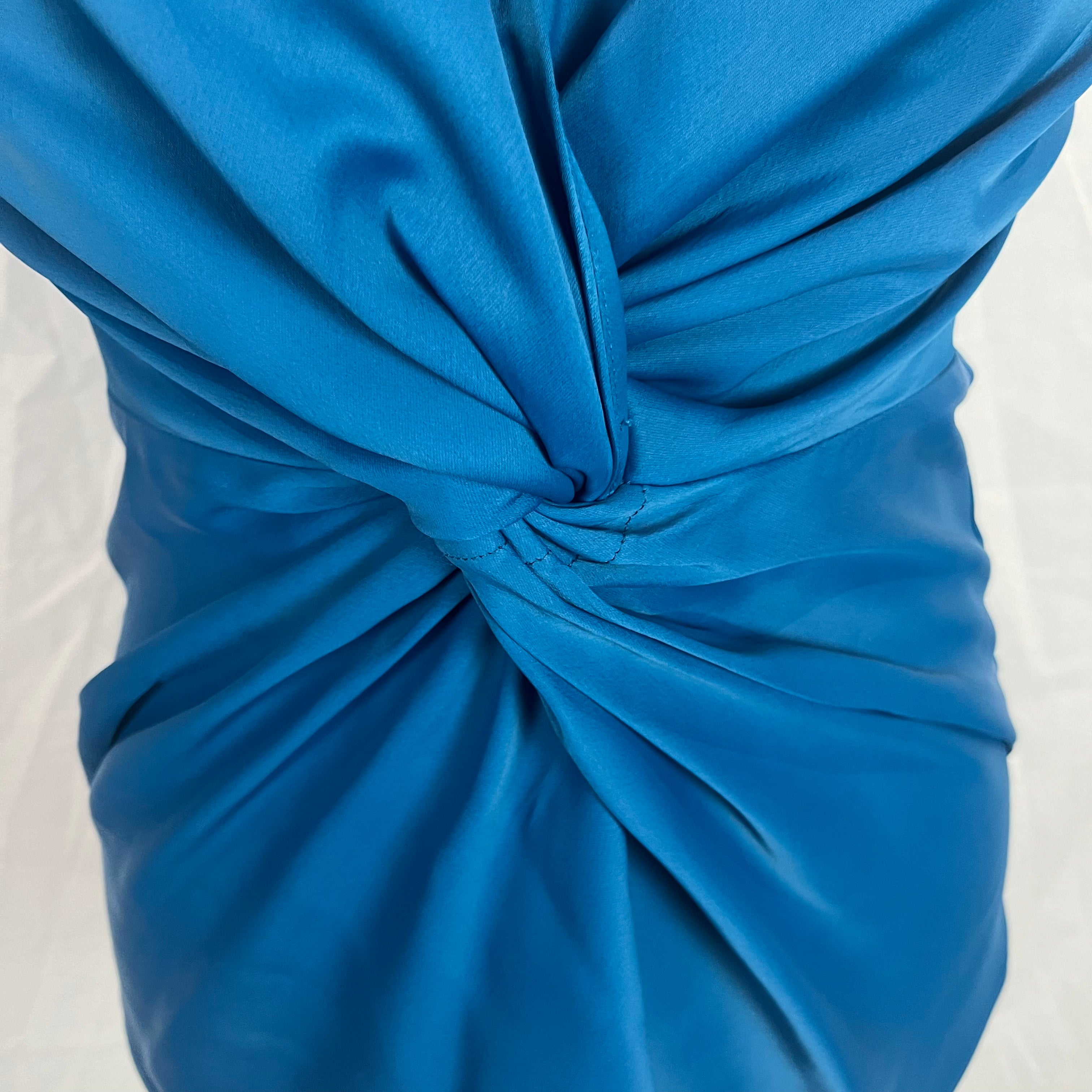 Safiyaa Blue Satin Twist Vest XS/S