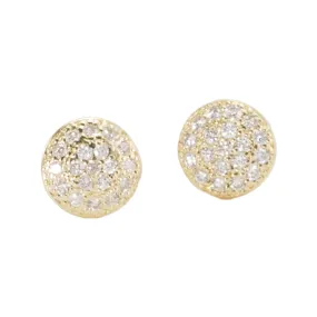 Small Diamond Disc Stud Earrings