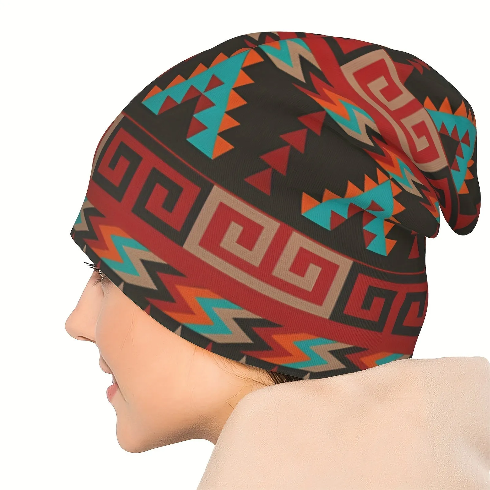 Southwest Pattern Skullies Beanie Cap For Men And Women - Thin Autumn/Spring Ski Hat