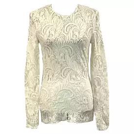 Stella McCartney Cream Textured Lace Top XXS/XS