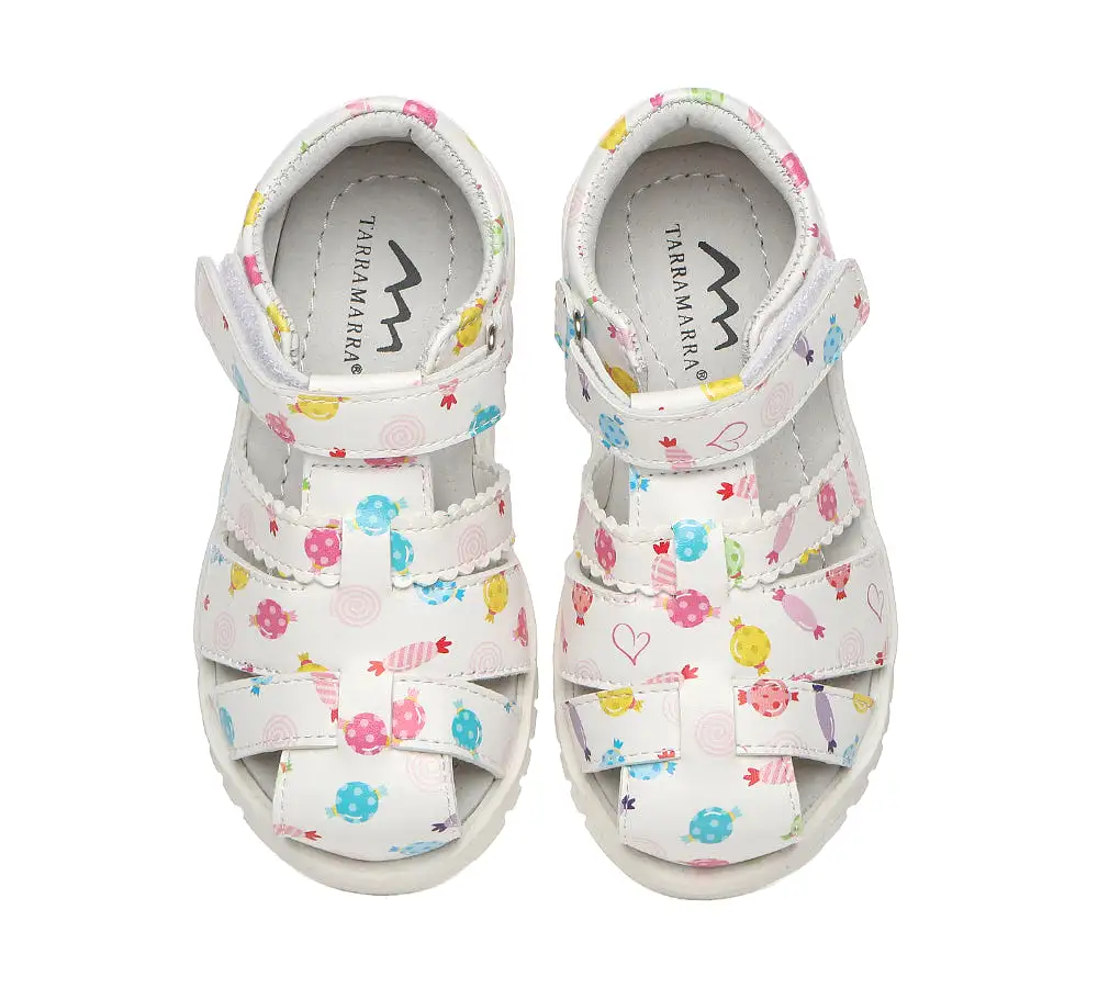 TARRAMARRA Kids Hoop And Loop Roma Candy Girls Sandals