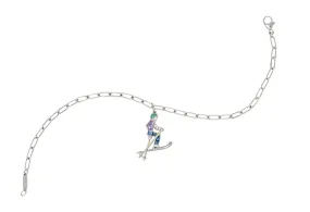 Tiffany & Co. Sapphire Amethyst Emerald Diamond Platinum Ski Charm Bracelet