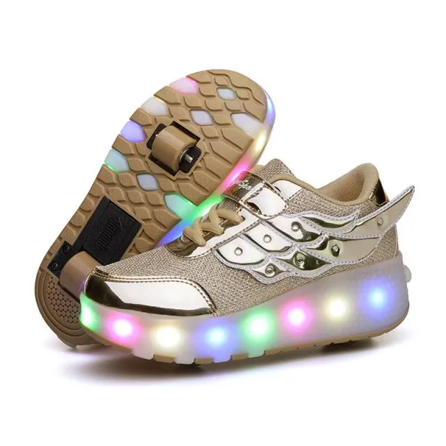 Usb charging led roller shoes kids roller skate shoes