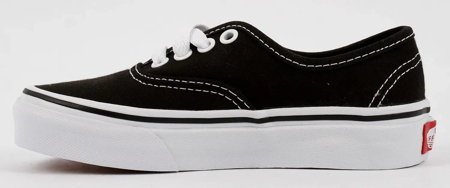 Vans Authentic Kids Skate Shoes - Black/True White