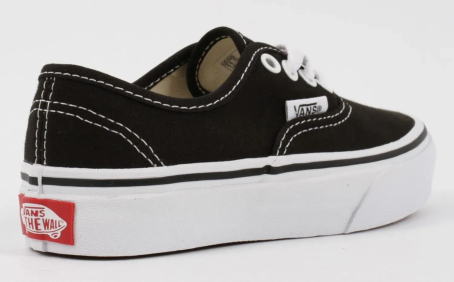 Vans Authentic Kids Skate Shoes - Black/True White