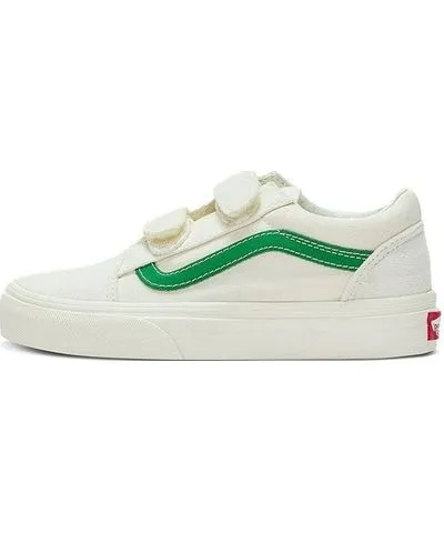 Vans Old Skool Low Top Casual Skate Shoes Kids White Green