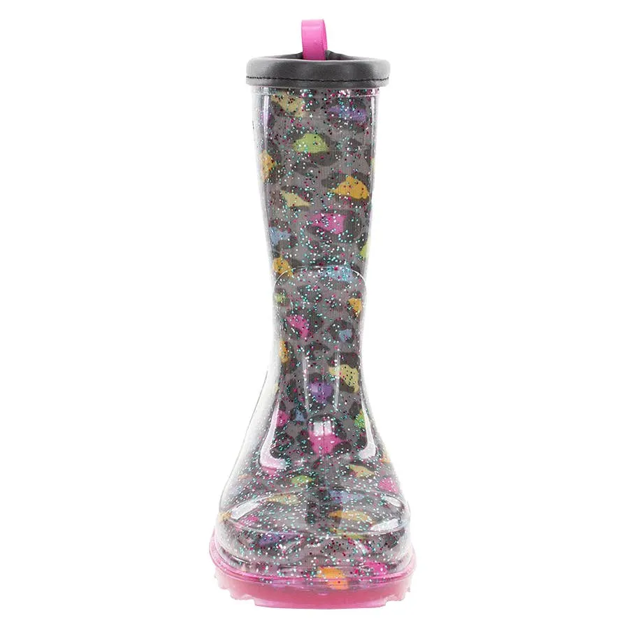 Western Chief Girl's Leopard Faux Fur Rain Boots - Multi